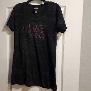 Harley Davidson womens black/gray burnout style t-shirt sz Large “I Ride My Own”